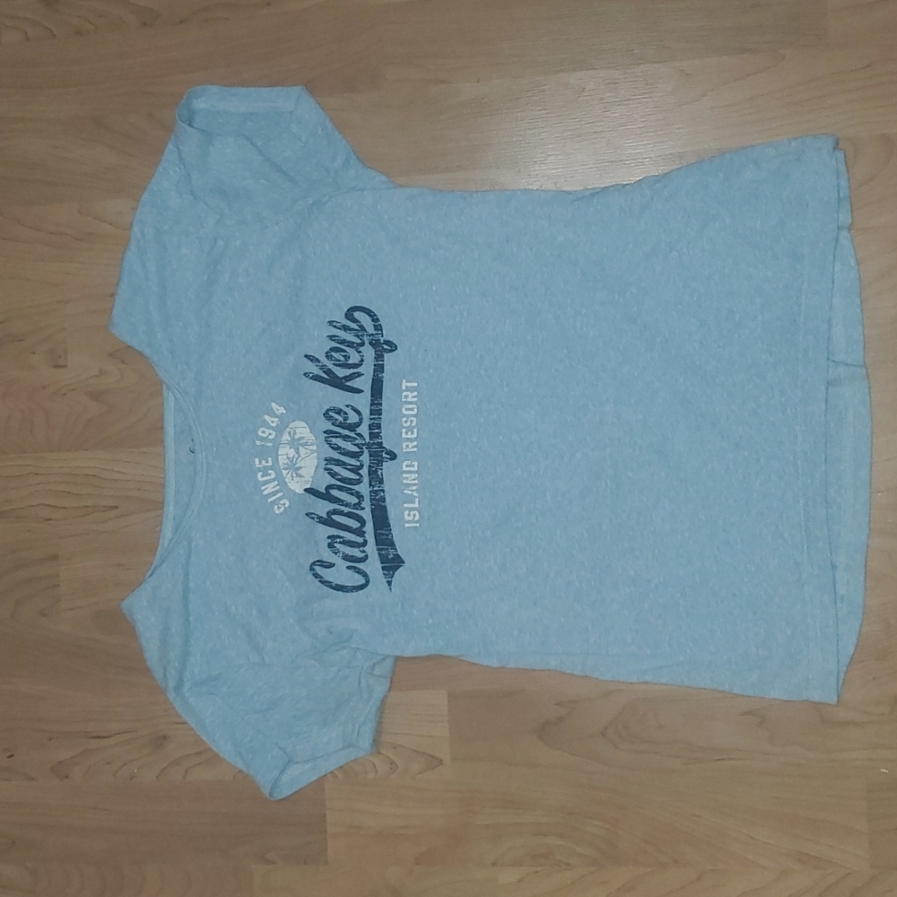 Cabbage Key Island Resort/ Women's Tee Shirt/ Blue, White, Dark blue